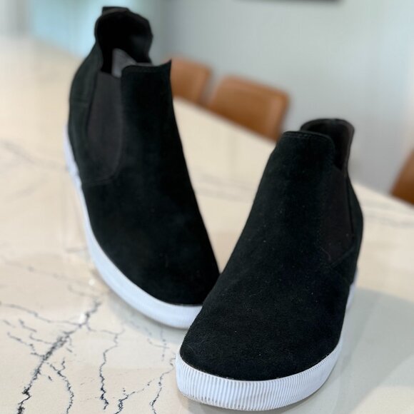 Sorel Women's Out N About Slip-On Wedge | Black Suede | NL4702-010 | Womens 8.5 - Picture 2 of 7